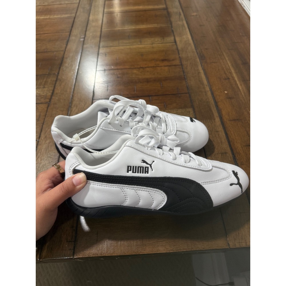 Puma Speedcat LS White Black Leather Motorsport Sneakers Womens Size 7